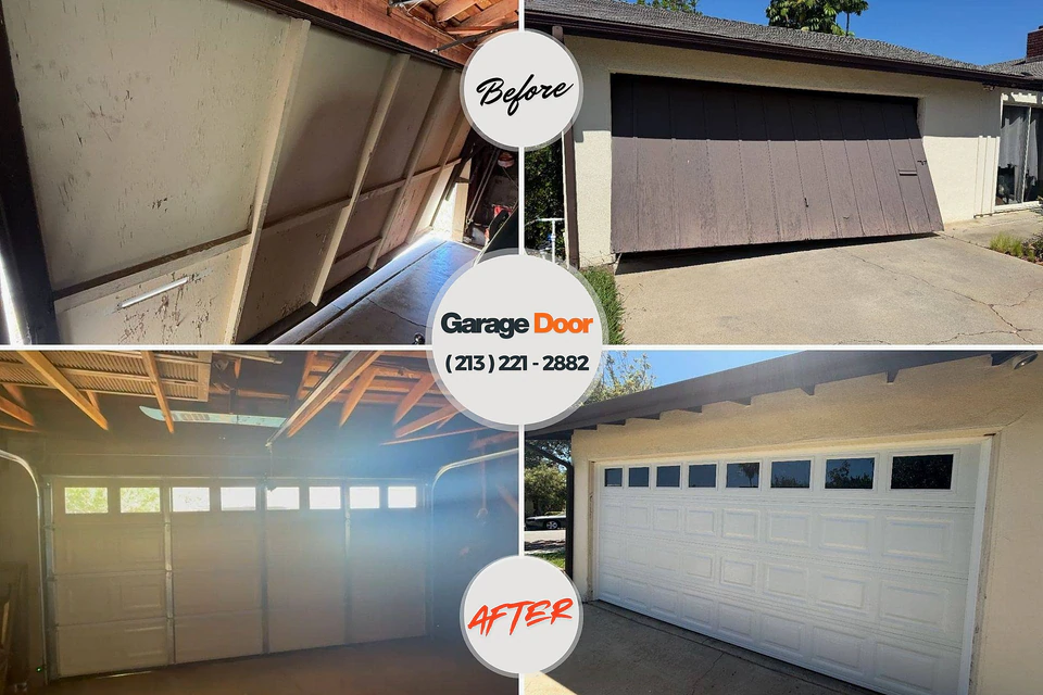 Before and after: garage door opener repair Walkersville, MD